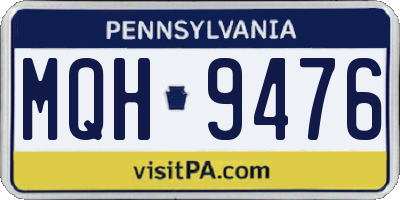 PA license plate MQH9476