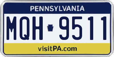PA license plate MQH9511