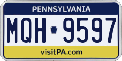 PA license plate MQH9597