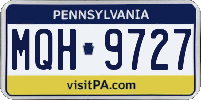 PA license plate MQH9727