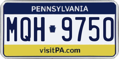 PA license plate MQH9750