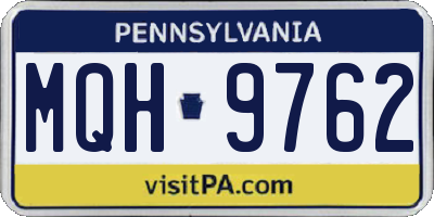 PA license plate MQH9762