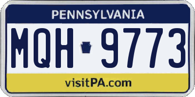 PA license plate MQH9773