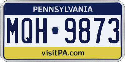 PA license plate MQH9873