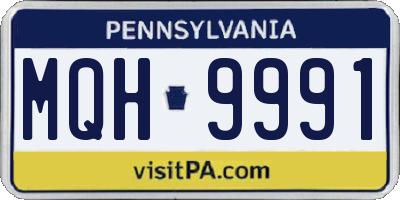 PA license plate MQH9991