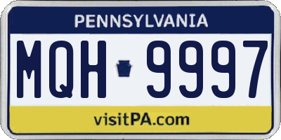 PA license plate MQH9997
