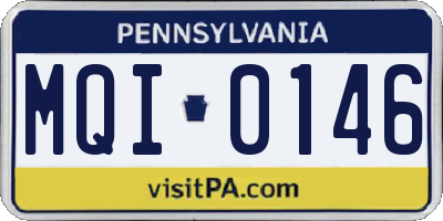 PA license plate MQI0146