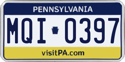 PA license plate MQI0397
