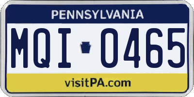PA license plate MQI0465