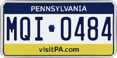 PA license plate MQI0484