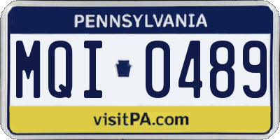 PA license plate MQI0489