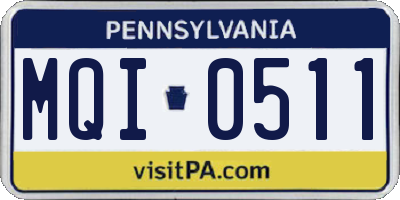 PA license plate MQI0511