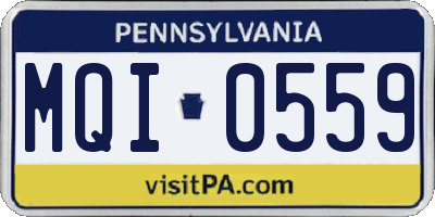 PA license plate MQI0559