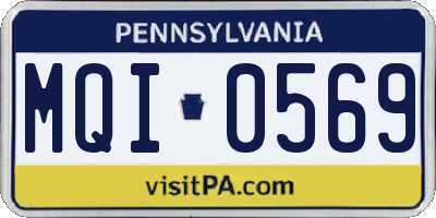 PA license plate MQI0569