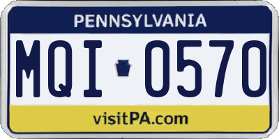 PA license plate MQI0570