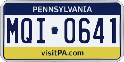 PA license plate MQI0641