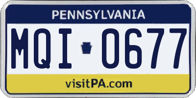 PA license plate MQI0677