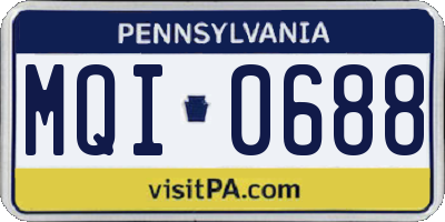 PA license plate MQI0688