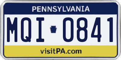 PA license plate MQI0841