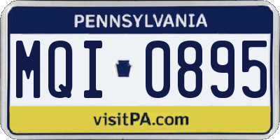 PA license plate MQI0895