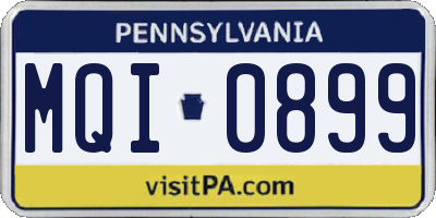 PA license plate MQI0899