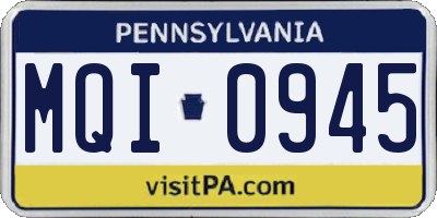 PA license plate MQI0945