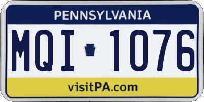 PA license plate MQI1076