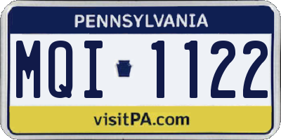 PA license plate MQI1122