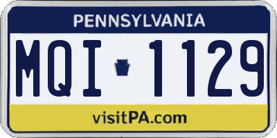 PA license plate MQI1129