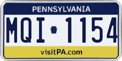 PA license plate MQI1154