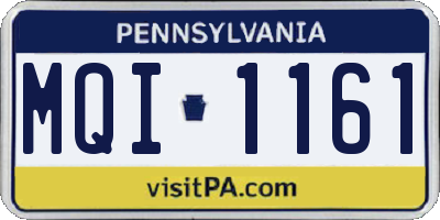 PA license plate MQI1161