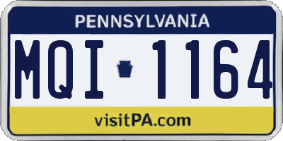 PA license plate MQI1164