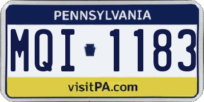 PA license plate MQI1183