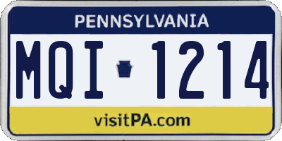 PA license plate MQI1214