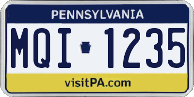 PA license plate MQI1235