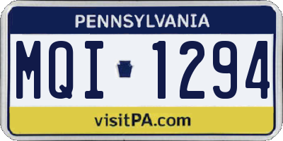 PA license plate MQI1294