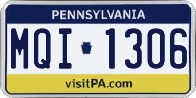 PA license plate MQI1306