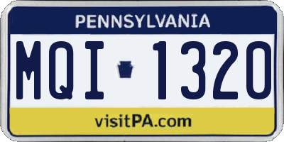 PA license plate MQI1320