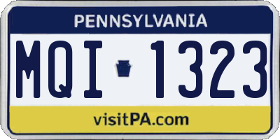 PA license plate MQI1323