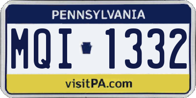 PA license plate MQI1332
