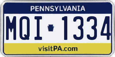 PA license plate MQI1334
