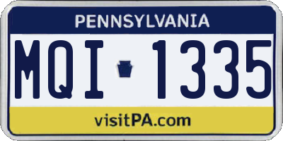 PA license plate MQI1335