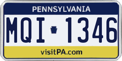PA license plate MQI1346