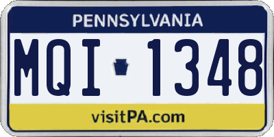 PA license plate MQI1348
