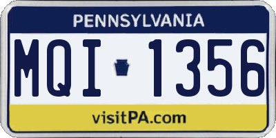 PA license plate MQI1356