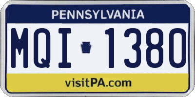 PA license plate MQI1380