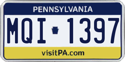 PA license plate MQI1397