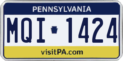 PA license plate MQI1424