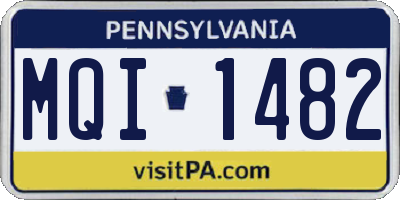 PA license plate MQI1482