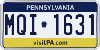PA license plate MQI1631